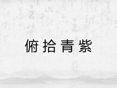 俯拾青紫 俯拾青紫