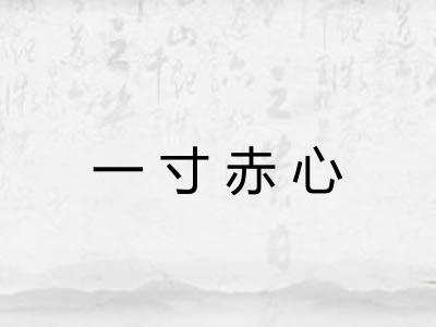 一寸赤心