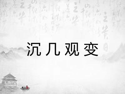 沉几观变 沉几观变