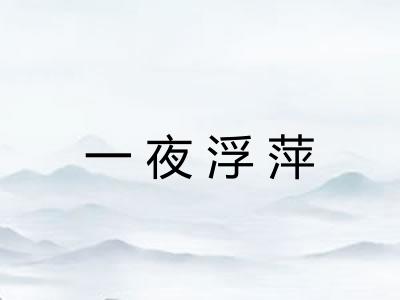 一夜浮萍 一夜浮萍