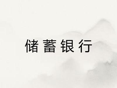 储蓄银行 储蓄银行
