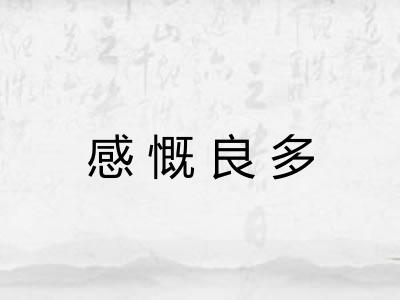 感慨良多 感慨良多