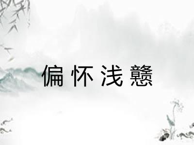 偏怀浅戆 偏怀浅戆