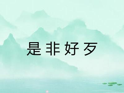 是非好歹 是非好歹