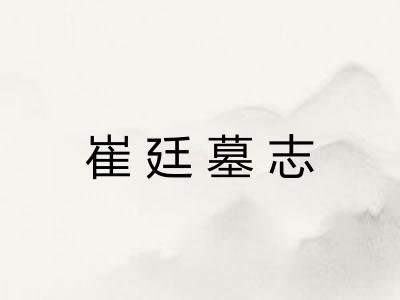 崔廷墓志 崔廷墓志