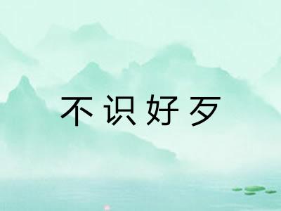 不识好歹 不识好歹