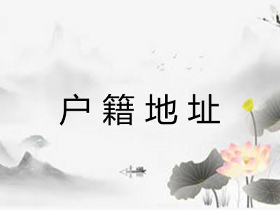 户籍地址 户籍地址