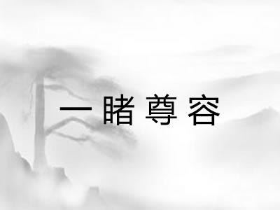 一睹尊容 一睹尊容