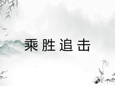 乘胜追击 乘胜追击