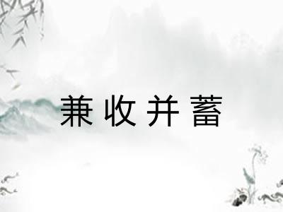 兼收并蓄 兼收并蓄