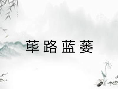 荜路蓝蒌 荜路蓝蒌