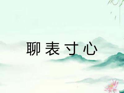 聊表寸心 聊表寸心