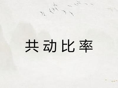 共动比率 共动比率