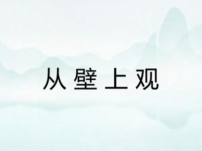 从壁上观 从壁上观
