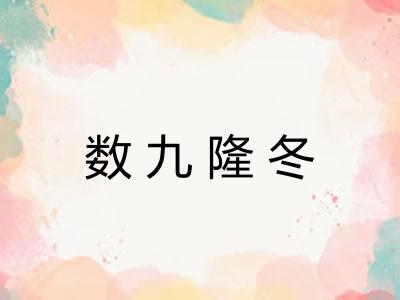 数九隆冬