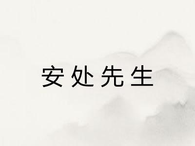 安处先生 安处先生