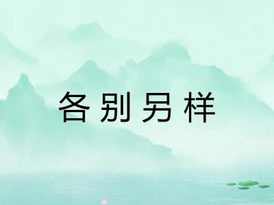 各别另样