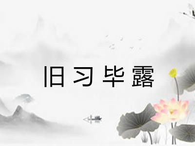 旧习毕露 旧习毕露