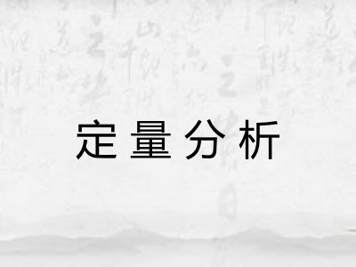 定量分析 定量分析