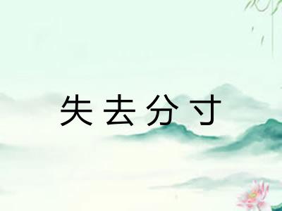 失去分寸 失去分寸