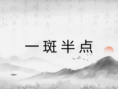 一斑半点 一斑半点