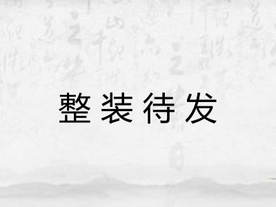 整装待发 整装待发