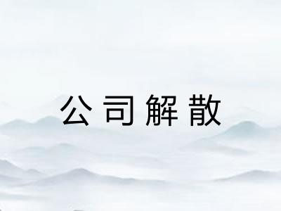 公司解散 公司解散