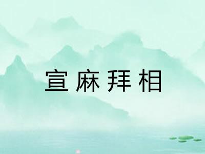 宣麻拜相 宣麻拜相