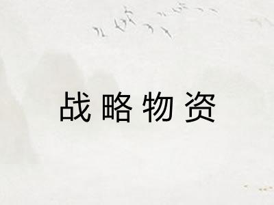 战略物资 战略物资