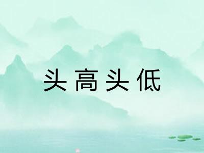 头高头低 头高头低