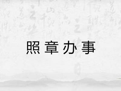 照章办事