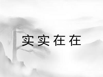 实实在在 实实在在