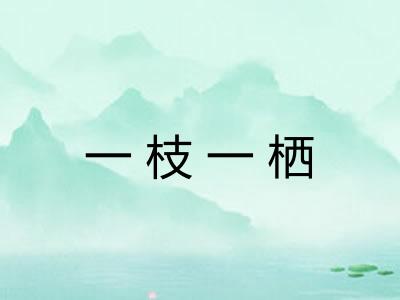 一枝一栖 一枝一栖