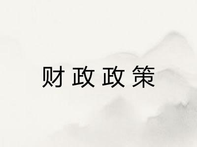 财政政策