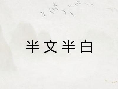 半文半白 半文半白