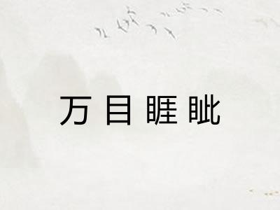 万目睚眦 万目睚眦