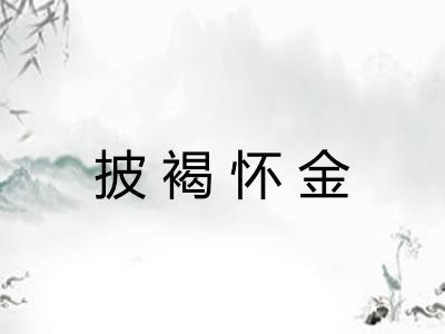 披褐怀金 披褐怀金