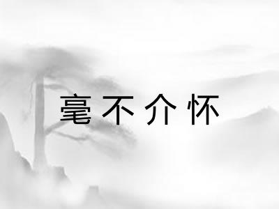 毫不介怀 毫不介怀