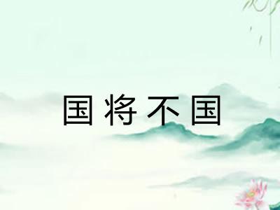 国将不国