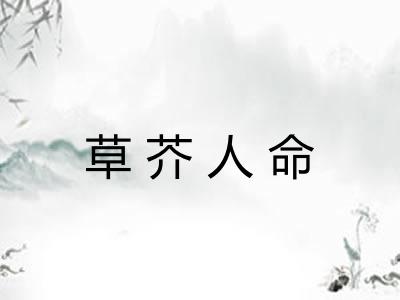 草芥人命 草芥人命