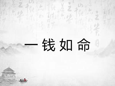 一钱如命 一钱如命