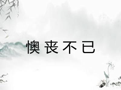 懊丧不已 懊丧不已