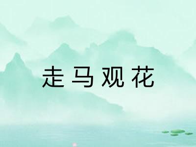 走马观花 走马观花