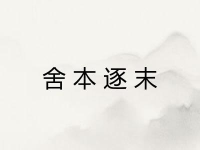 舍本逐末 舍本逐末