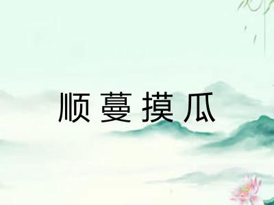 顺蔓摸瓜 顺蔓摸瓜