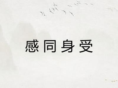 感同身受 感同身受