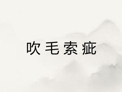 吹毛索疵 吹毛索疵