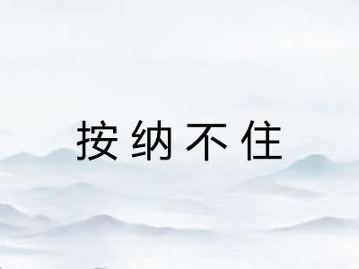 按纳不住 按纳不住