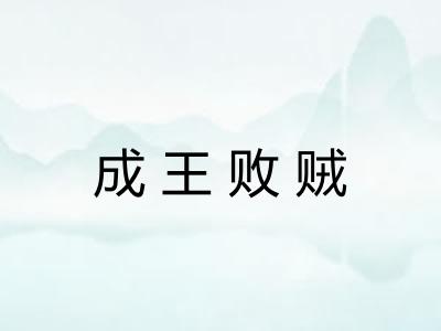 成王败贼 成王败贼