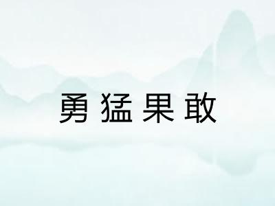 勇猛果敢 勇猛果敢
